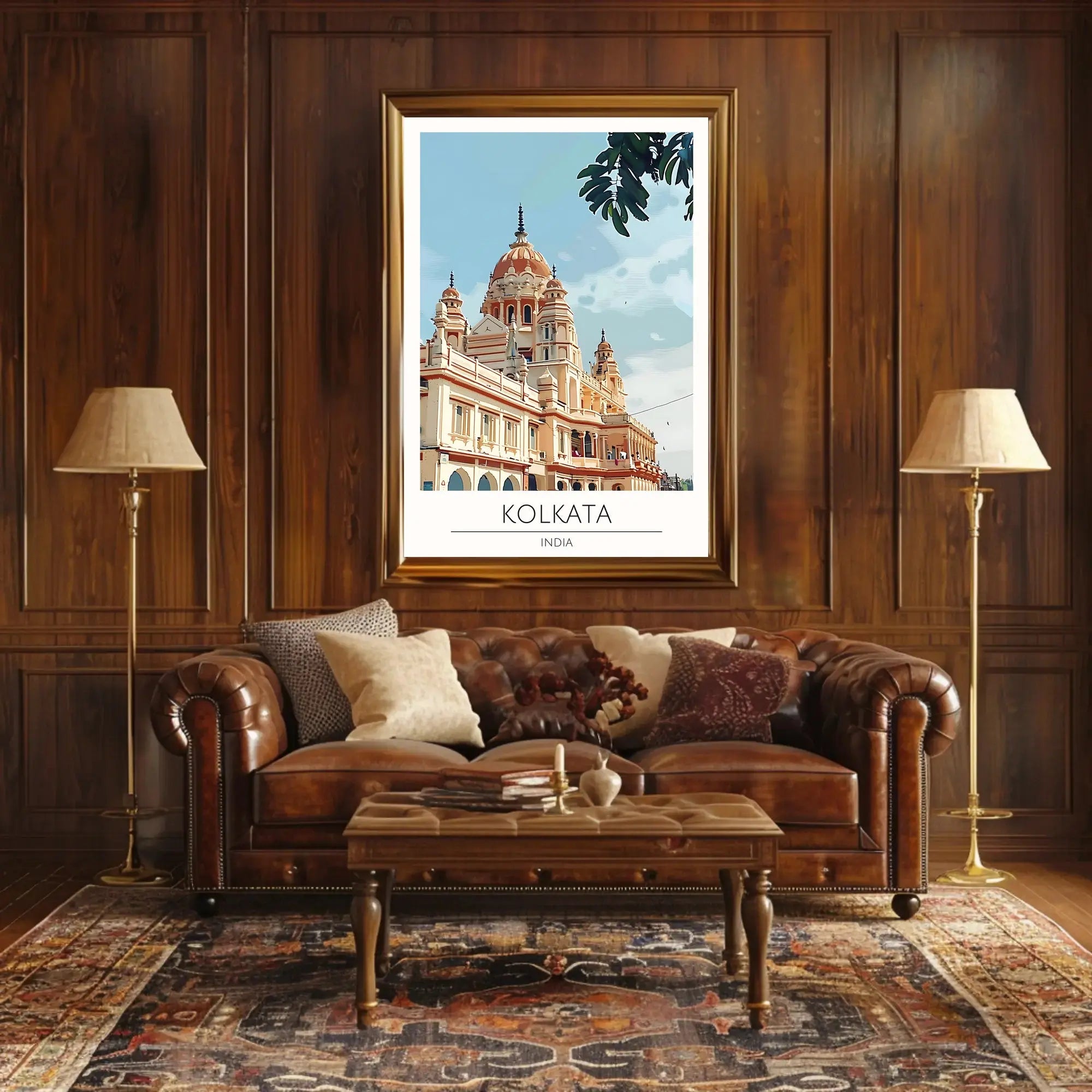Kolkata Temple Digital Illustration Cultural Heritage Poster PosterGoat