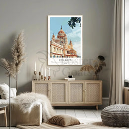 Kolkata Temple Digital Illustration Cultural Heritage Poster PosterGoat