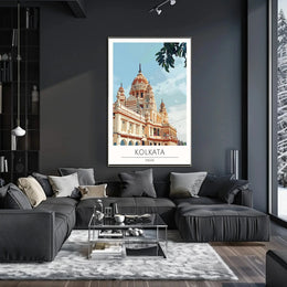 Kolkata Temple Digital Illustration Cultural Heritage Poster PosterGoat
