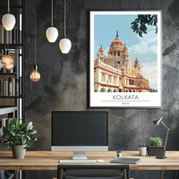 Kolkata Temple Digital Illustration Cultural Heritage Poster PosterGoat