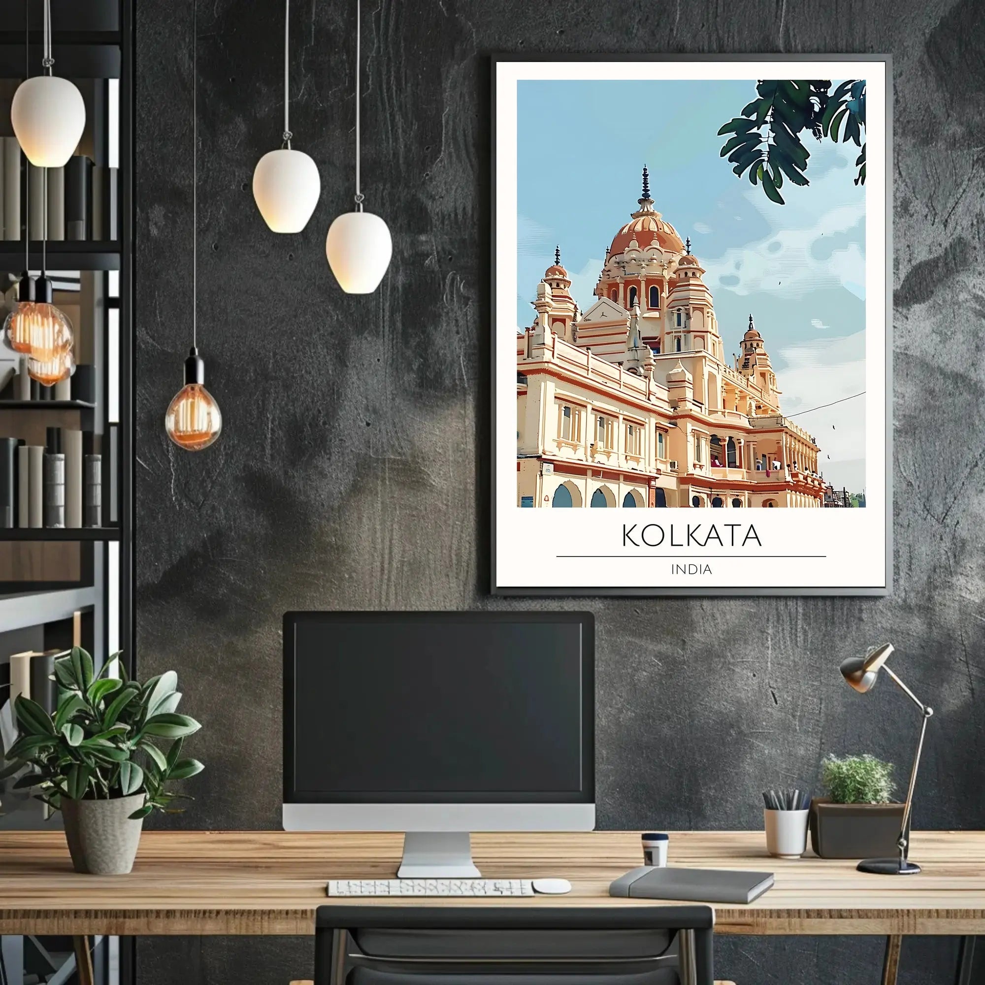 Kolkata Temple Digital Illustration Cultural Heritage Poster PosterGoat