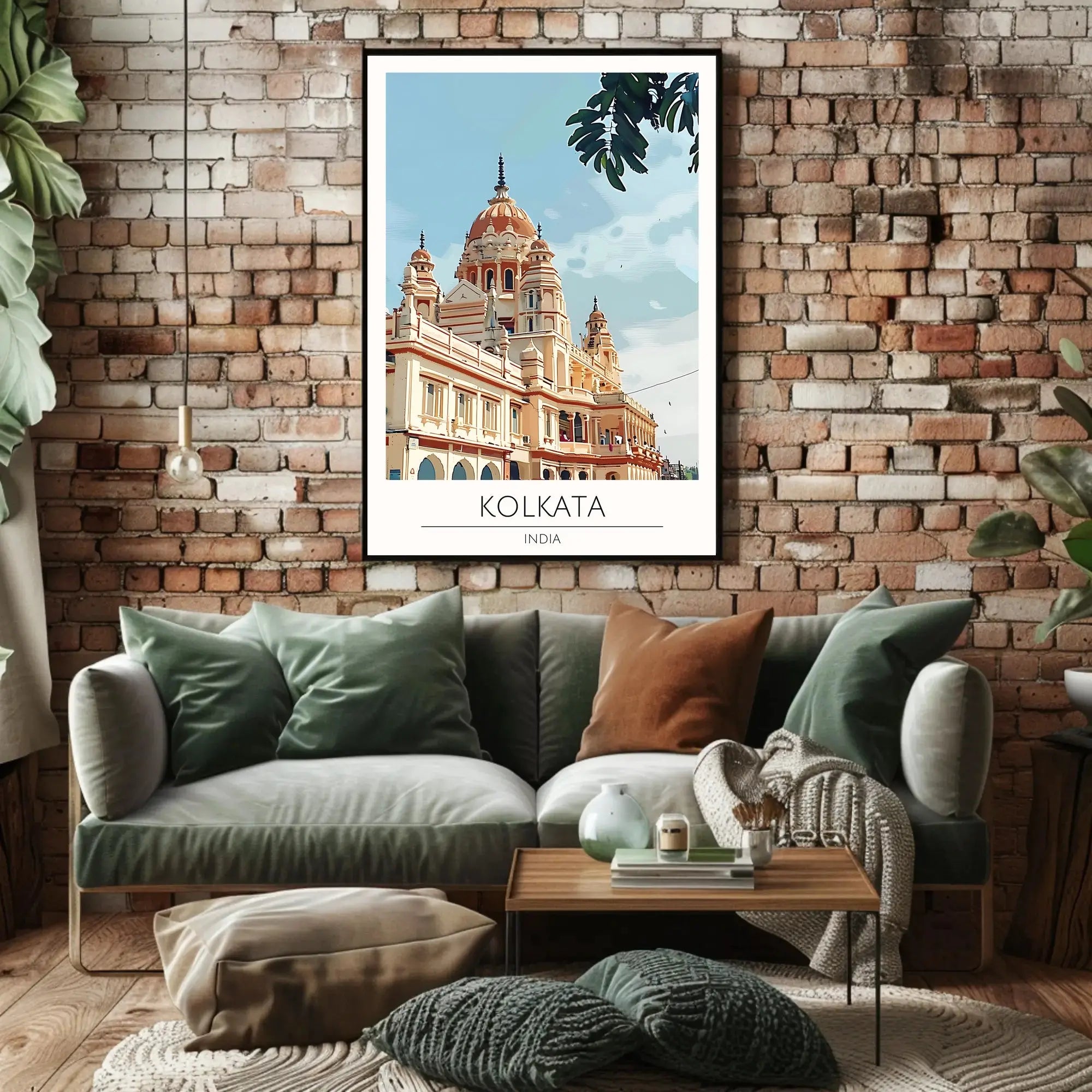 Kolkata Temple Digital Illustration Cultural Heritage Poster PosterGoat