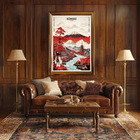 Komaki Japan Cityscape with Mount Fuji Travel Poster PosterGoat