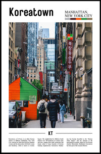 Koreatown Manhattan Urban Scene Cultural or Heritage Poster PosterGoat