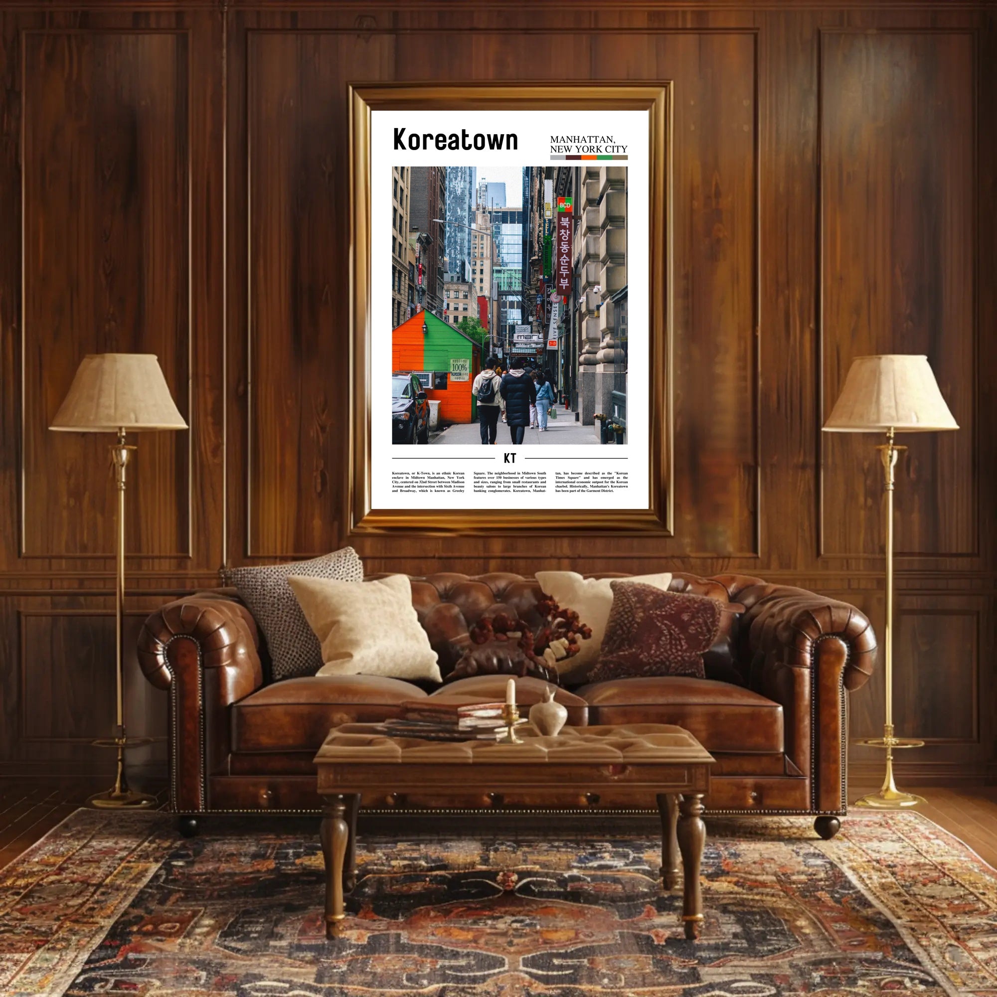 Koreatown Manhattan Urban Scene Cultural or Heritage Poster PosterGoat