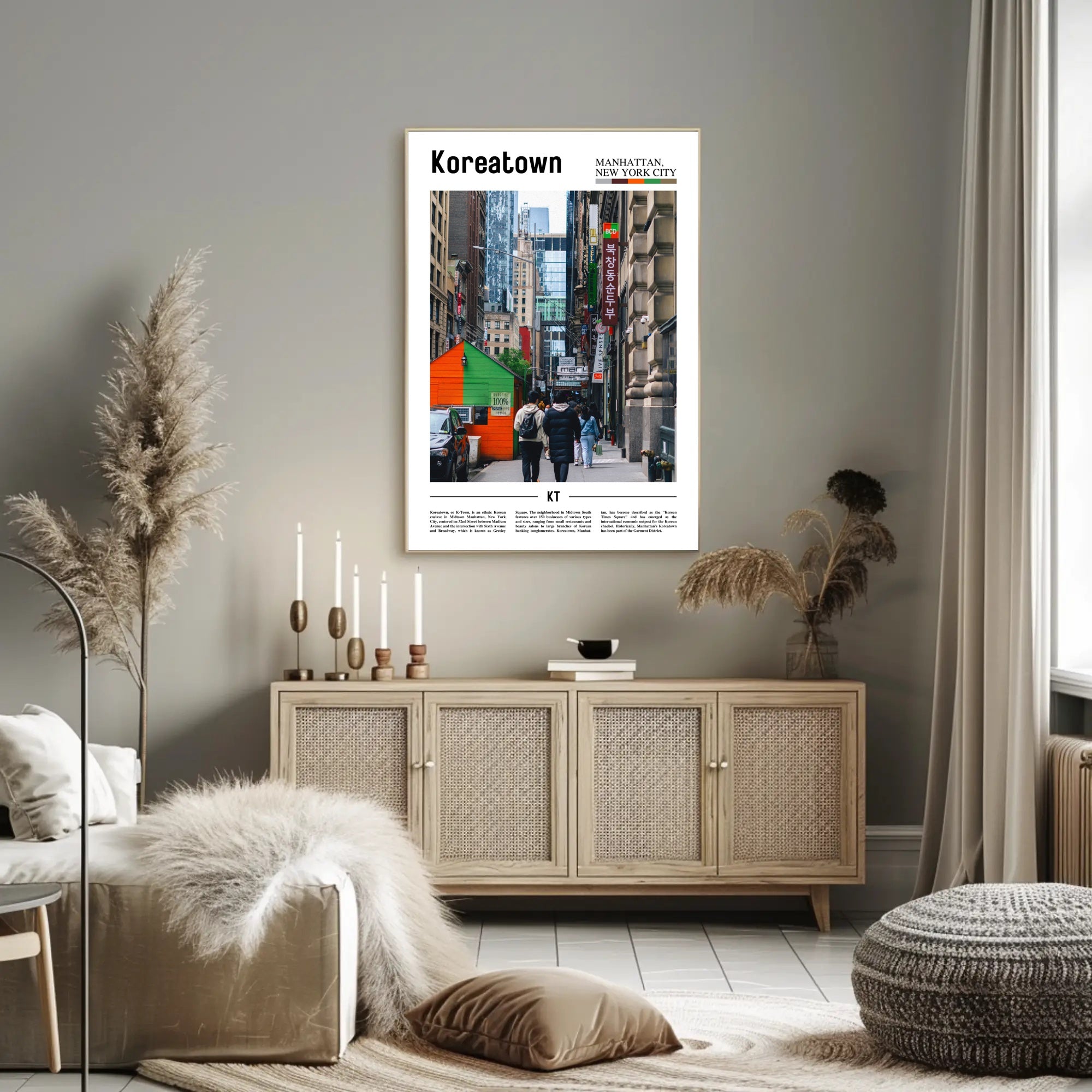 Koreatown Manhattan Urban Scene Cultural or Heritage Poster PosterGoat