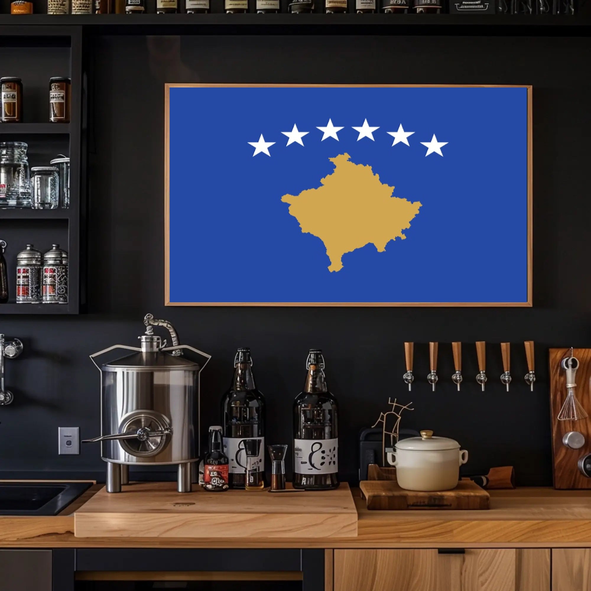 Kosovo Flag National Symbolism Wall Art Country Flag Poster PosterGoat