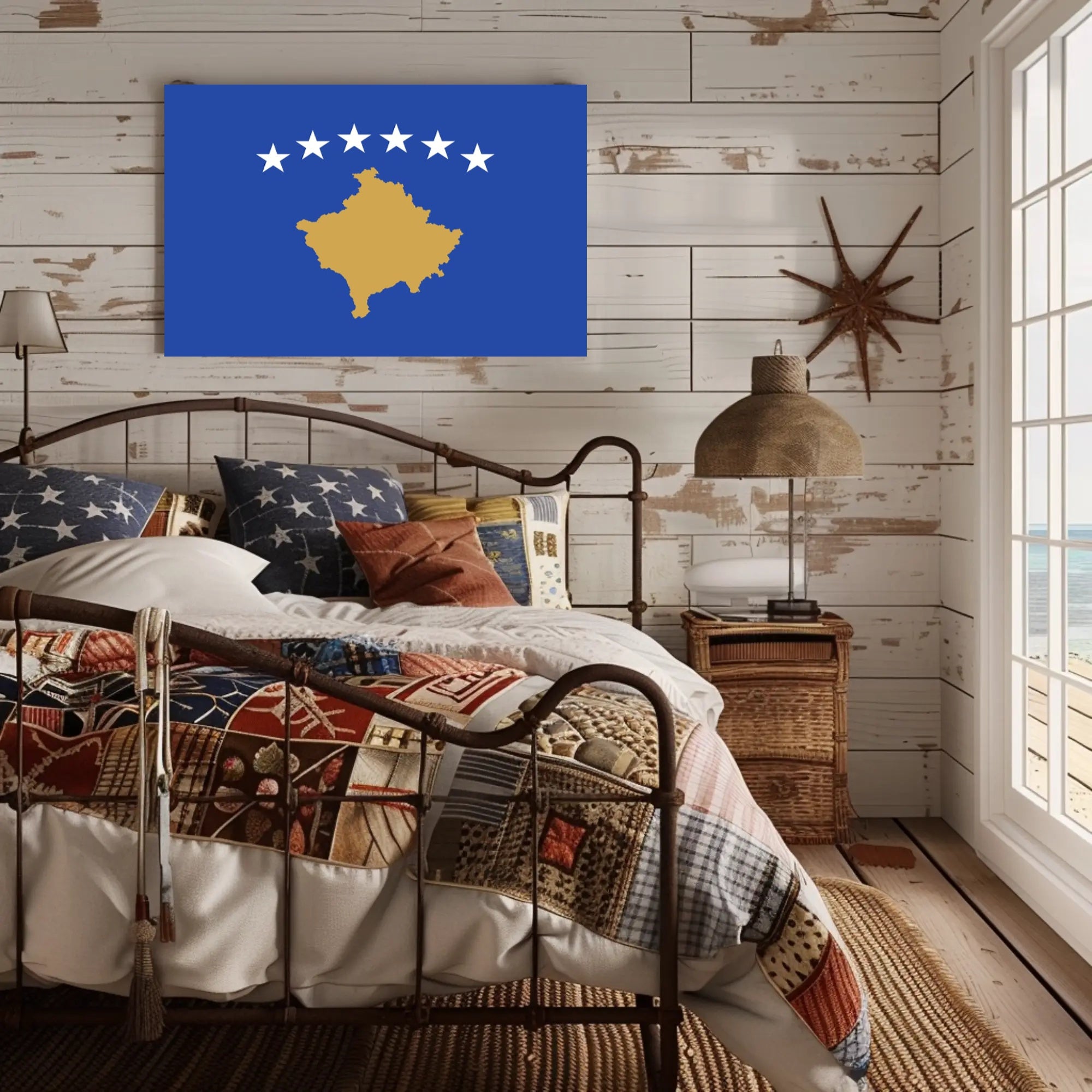Kosovo Flag National Symbolism Wall Art Country Flag Poster PosterGoat