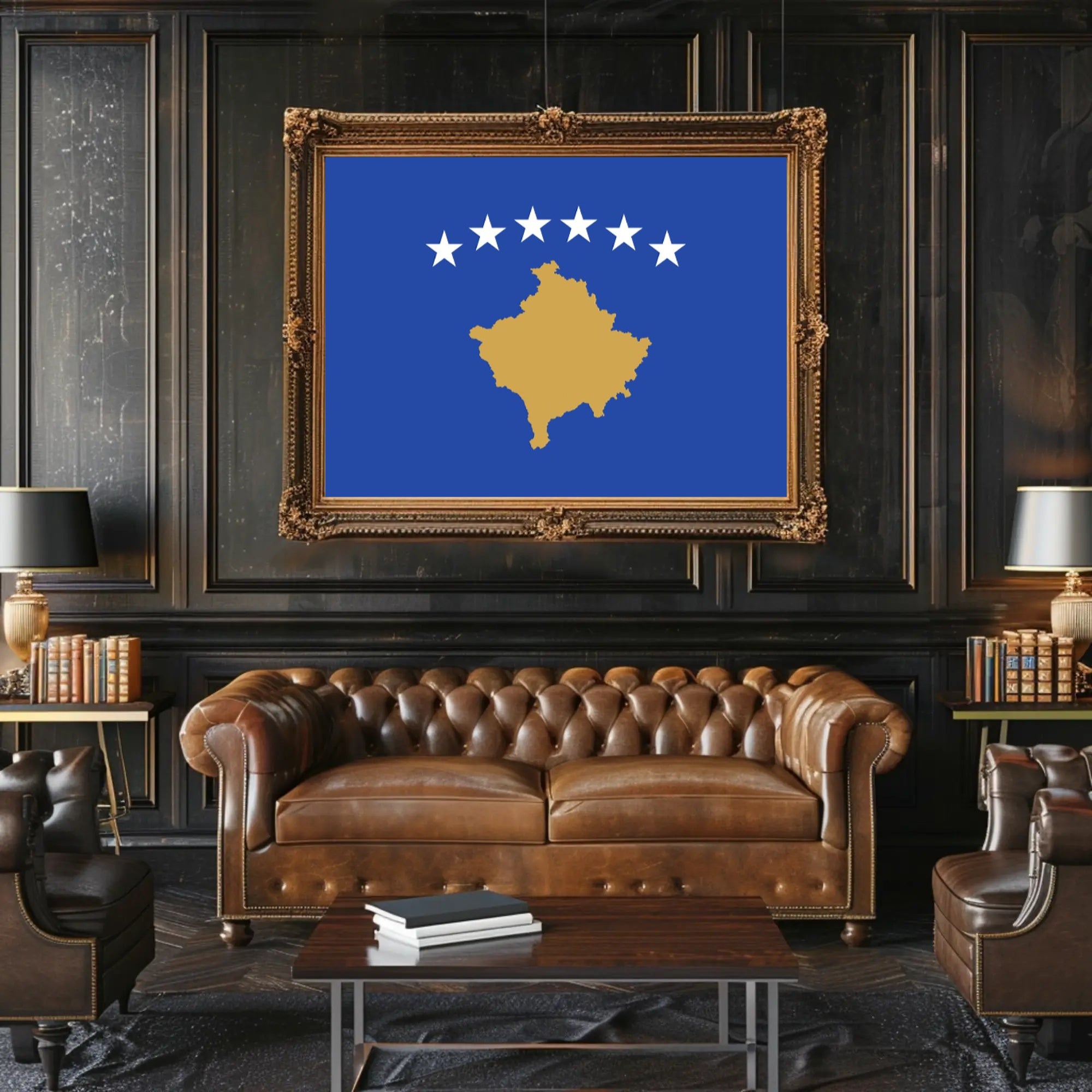 Kosovo Flag National Symbolism Wall Art Country Flag Poster PosterGoat