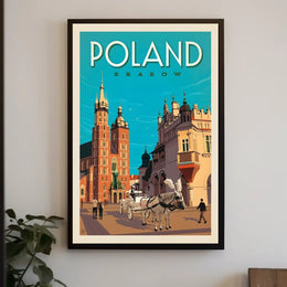 Krakow Poland Vintage Travel Art Print - Travel Poster PosterGoat