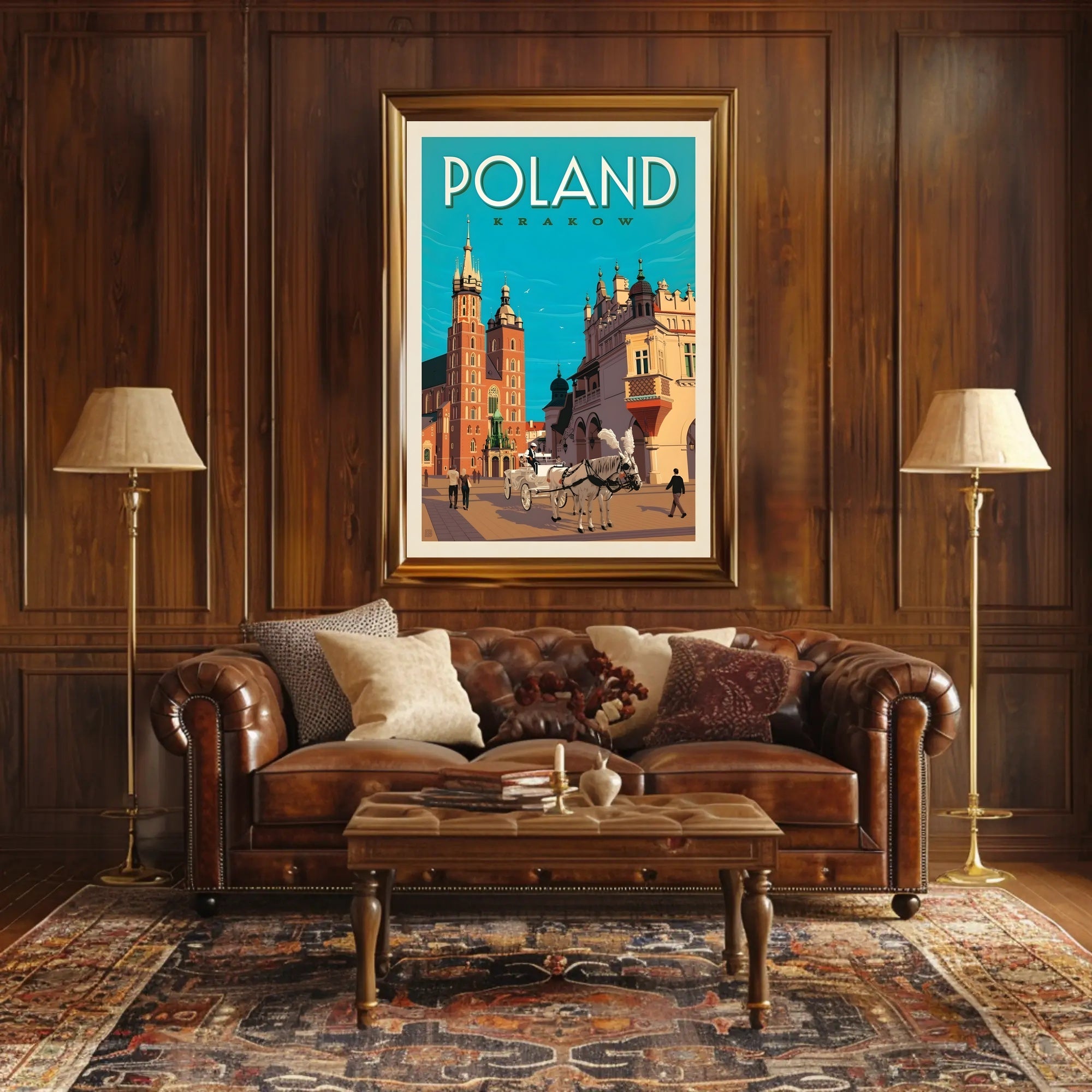 Krakow Poland Vintage Travel Art Print - Travel Poster PosterGoat
