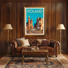 Krakow Poland Vintage Travel Art Print - Travel Poster PosterGoat
