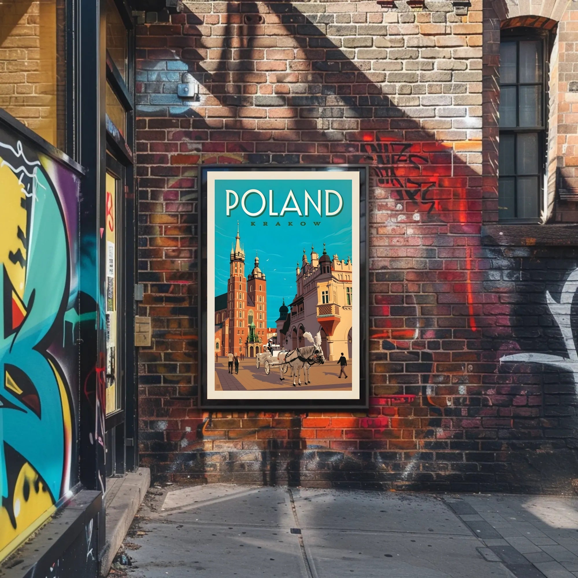Krakow Poland Vintage Travel Art Print - Travel Poster PosterGoat
