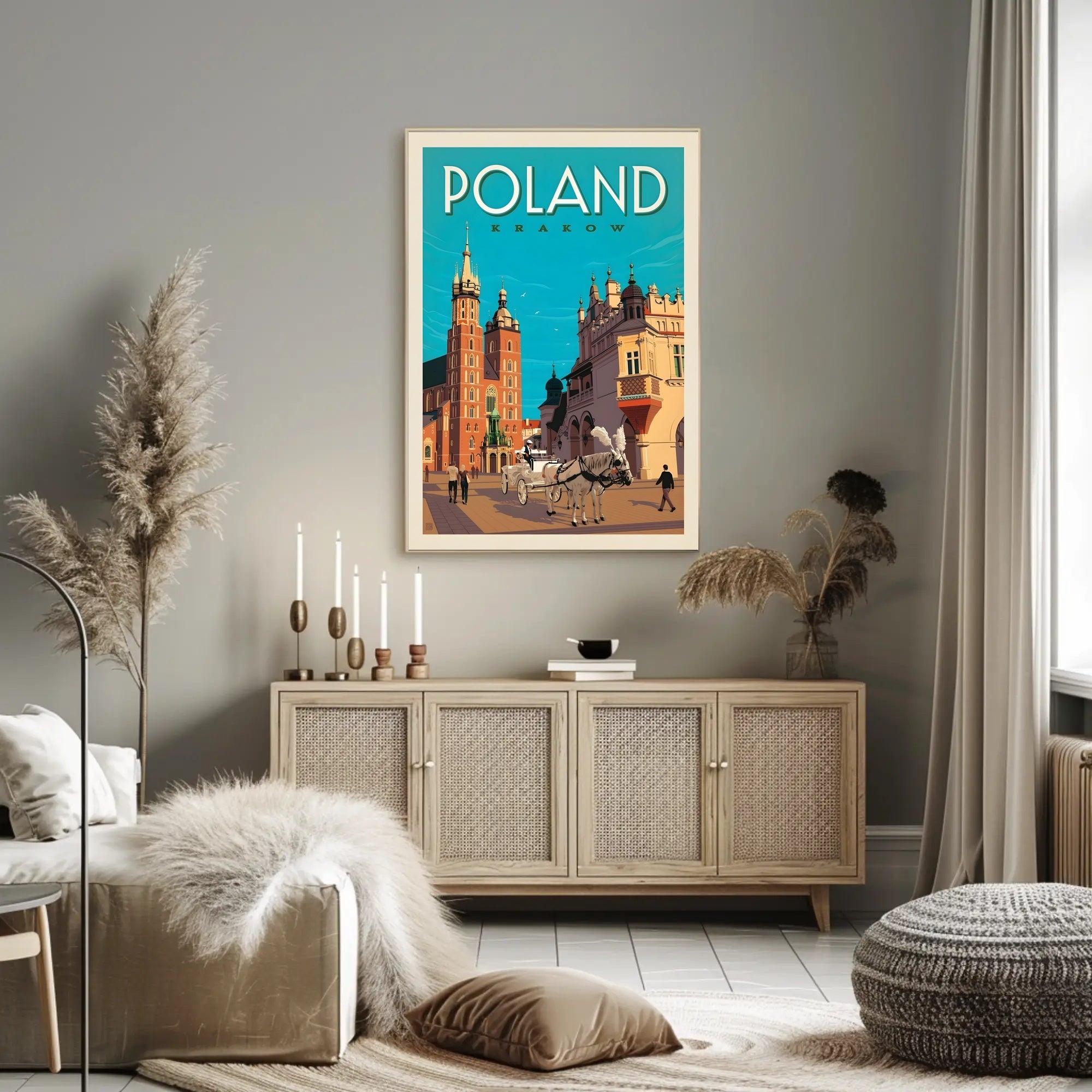Krakow Poland Vintage Travel Art Print - Travel Poster PosterGoat