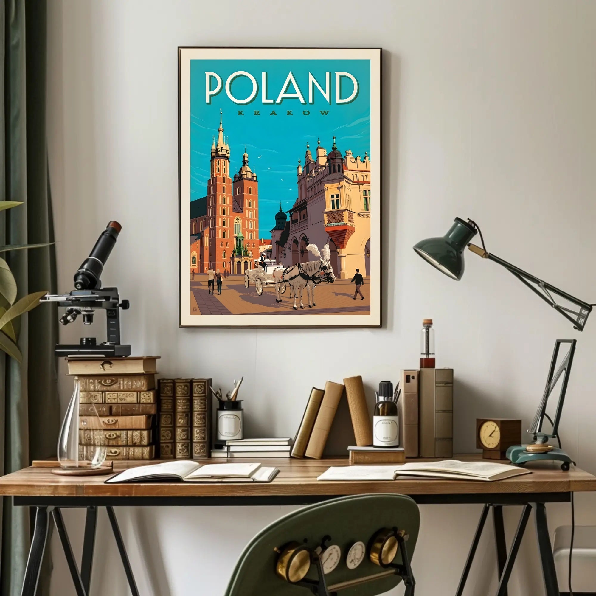 Krakow Poland Vintage Travel Art Print - Travel Poster PosterGoat