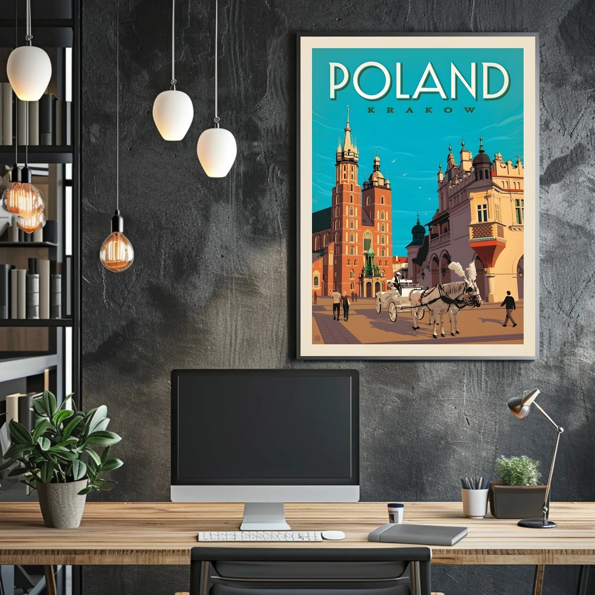 Krakow Poland Vintage Travel Art Print - Travel Poster PosterGoat