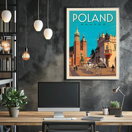 Krakow Poland Vintage Travel Art Print - Travel Poster PosterGoat