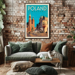 Krakow Poland Vintage Travel Art Print - Travel Poster PosterGoat