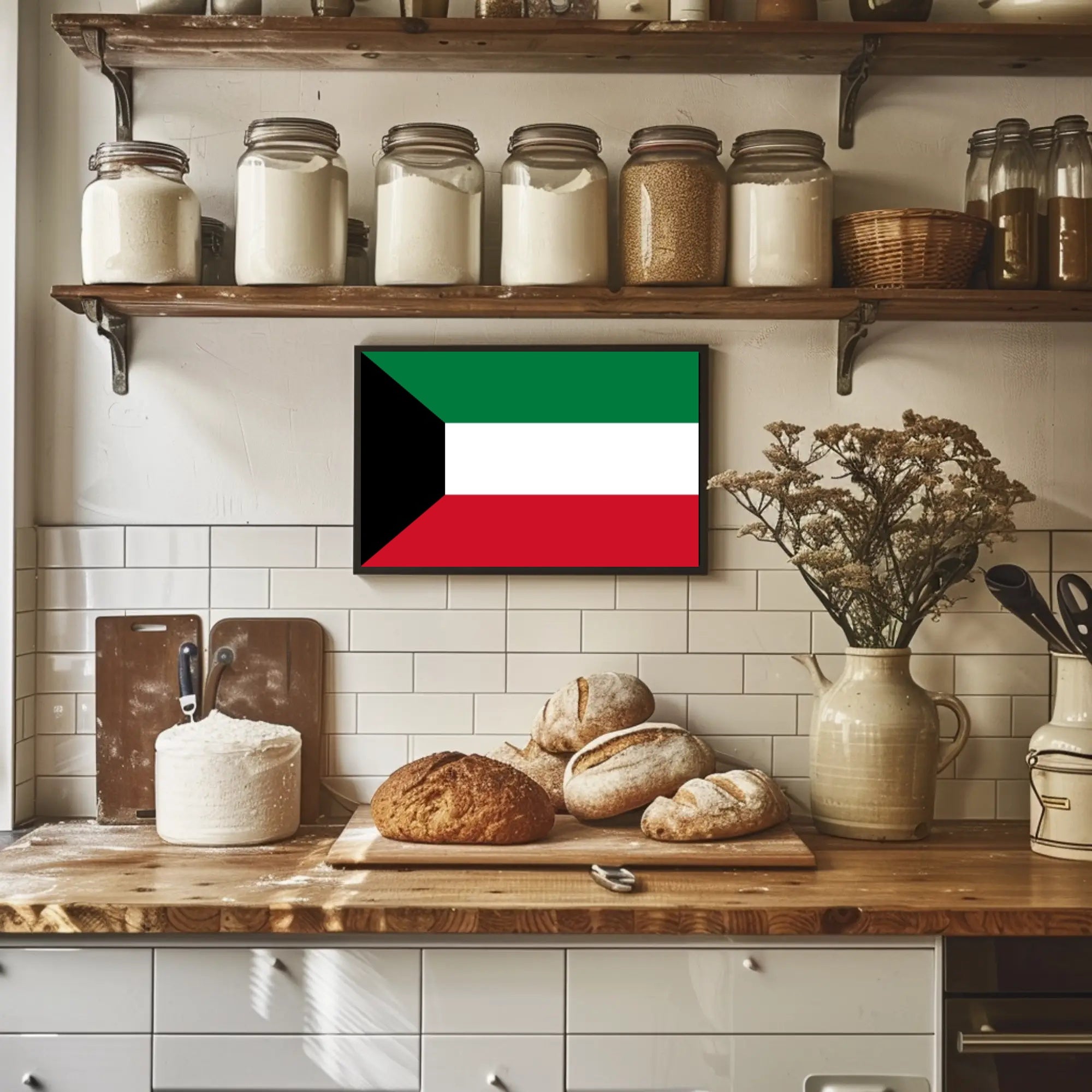 Kuwait National Flag Display: Country Flag Poster PosterGoat