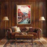 Kyoto Autumn Cityscape Travel Poster PosterGoat