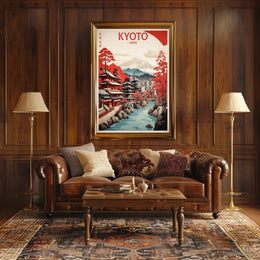 Kyoto Autumn Cityscape Travel Poster PosterGoat