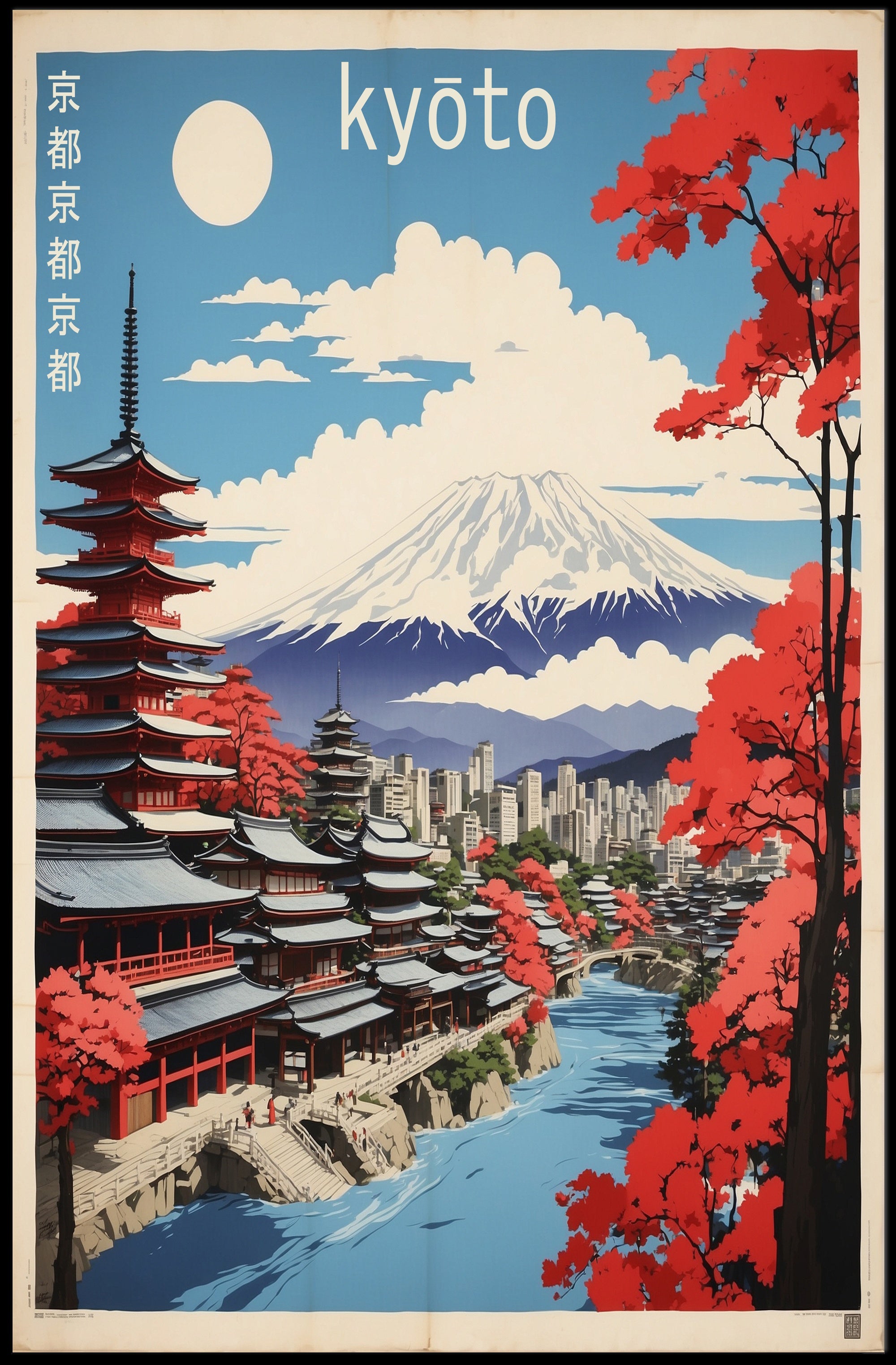 Kyoto Autumn Scenery: Vibrant Travel Poster PosterGoat