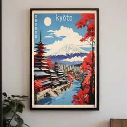 Kyoto Autumn Scenery: Vibrant Travel Poster PosterGoat