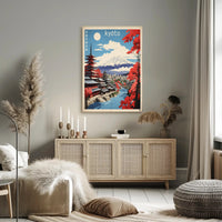 Kyoto Autumn Scenery: Vibrant Travel Poster PosterGoat