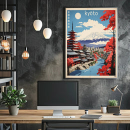 Kyoto Autumn Scenery: Vibrant Travel Poster PosterGoat