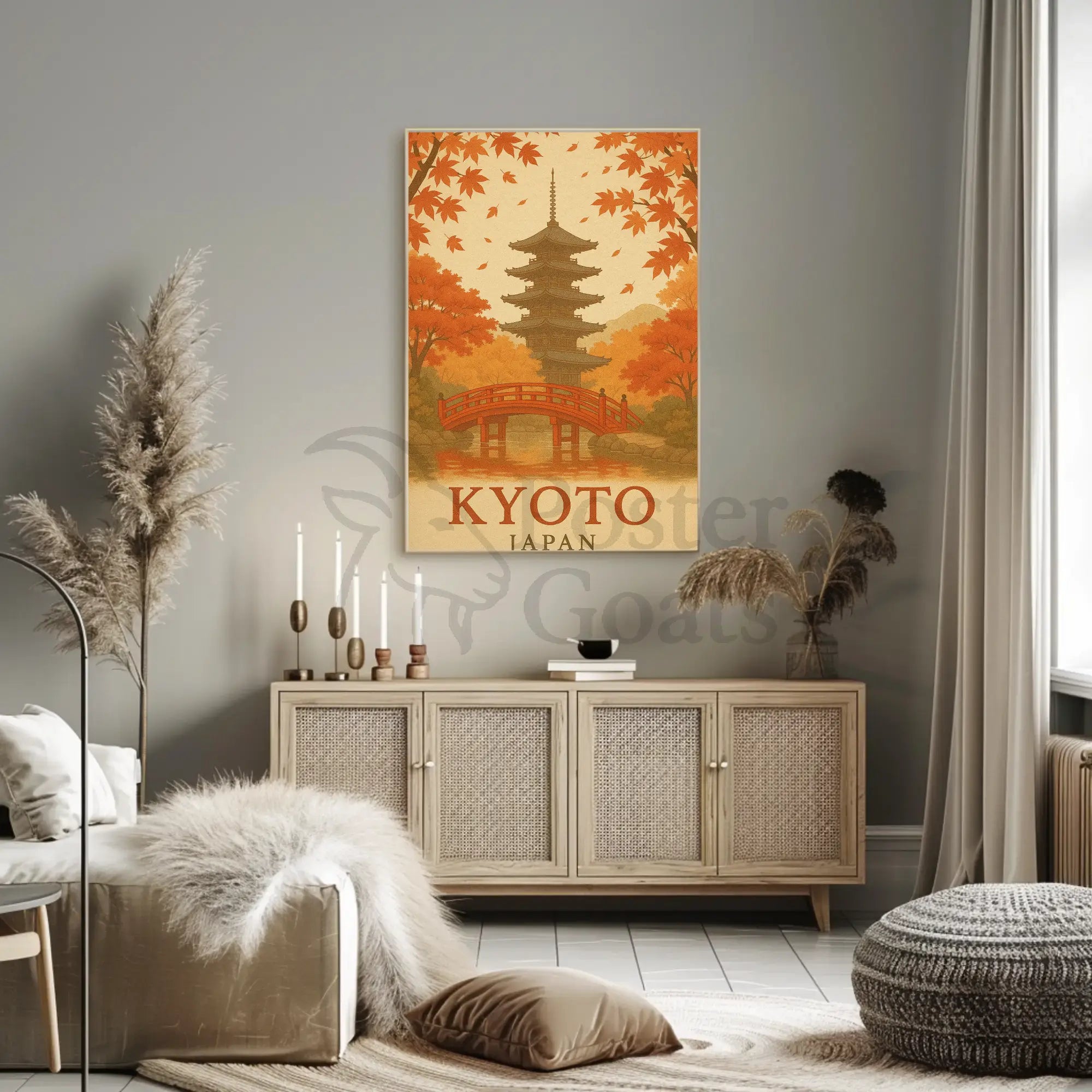 Kyoto Autumn Serenity Japanese Cultural Heritage Poster PosterGoat