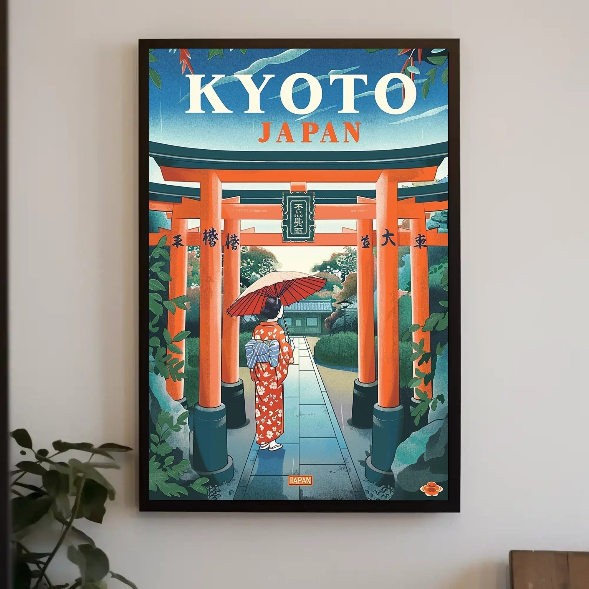 Kyoto Cultural Travel Scene Vintage Travel Poster PosterGoat