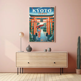 Kyoto Cultural Travel Scene Vintage Travel Poster PosterGoat