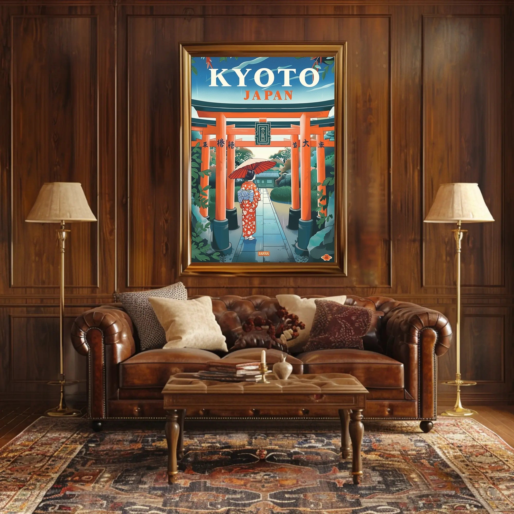 Kyoto Cultural Travel Scene Vintage Travel Poster PosterGoat