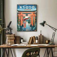 Kyoto Cultural Travel Scene Vintage Travel Poster PosterGoat