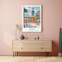 Kyoto Serenity: Impressionistic Travel Poster PosterGoat