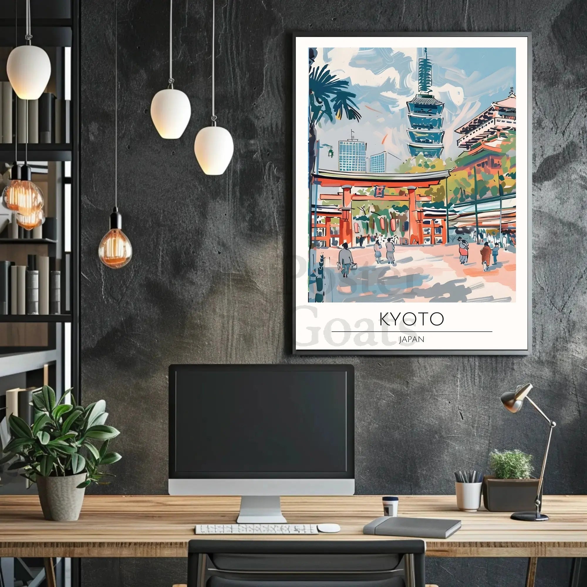 Kyoto Serenity: Impressionistic Travel Poster PosterGoat