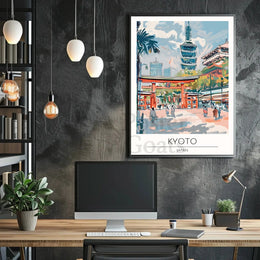 Kyoto Serenity: Impressionistic Travel Poster PosterGoat