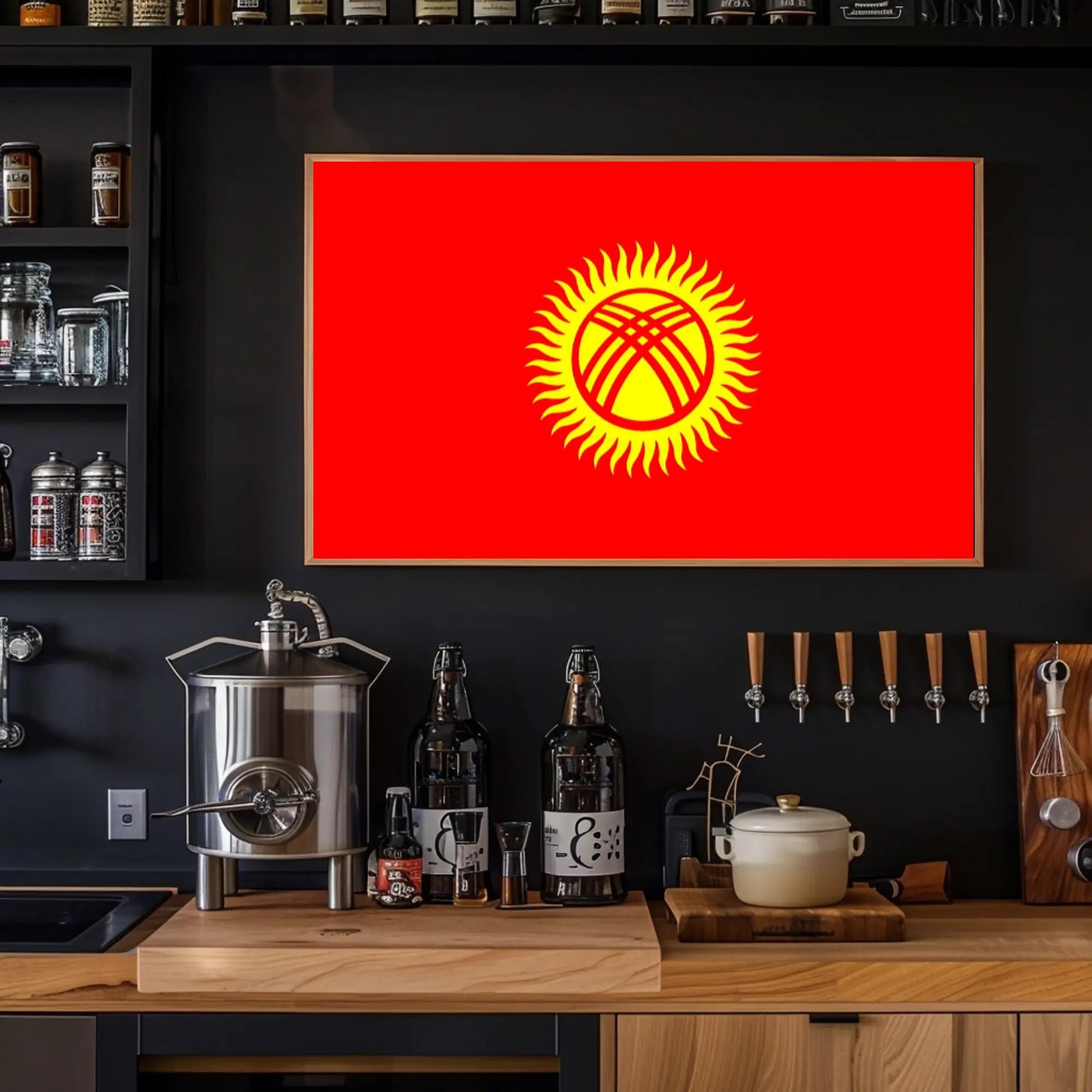 Kyrgyzstan Flag Art: National Pride Country Flag Poster PosterGoat