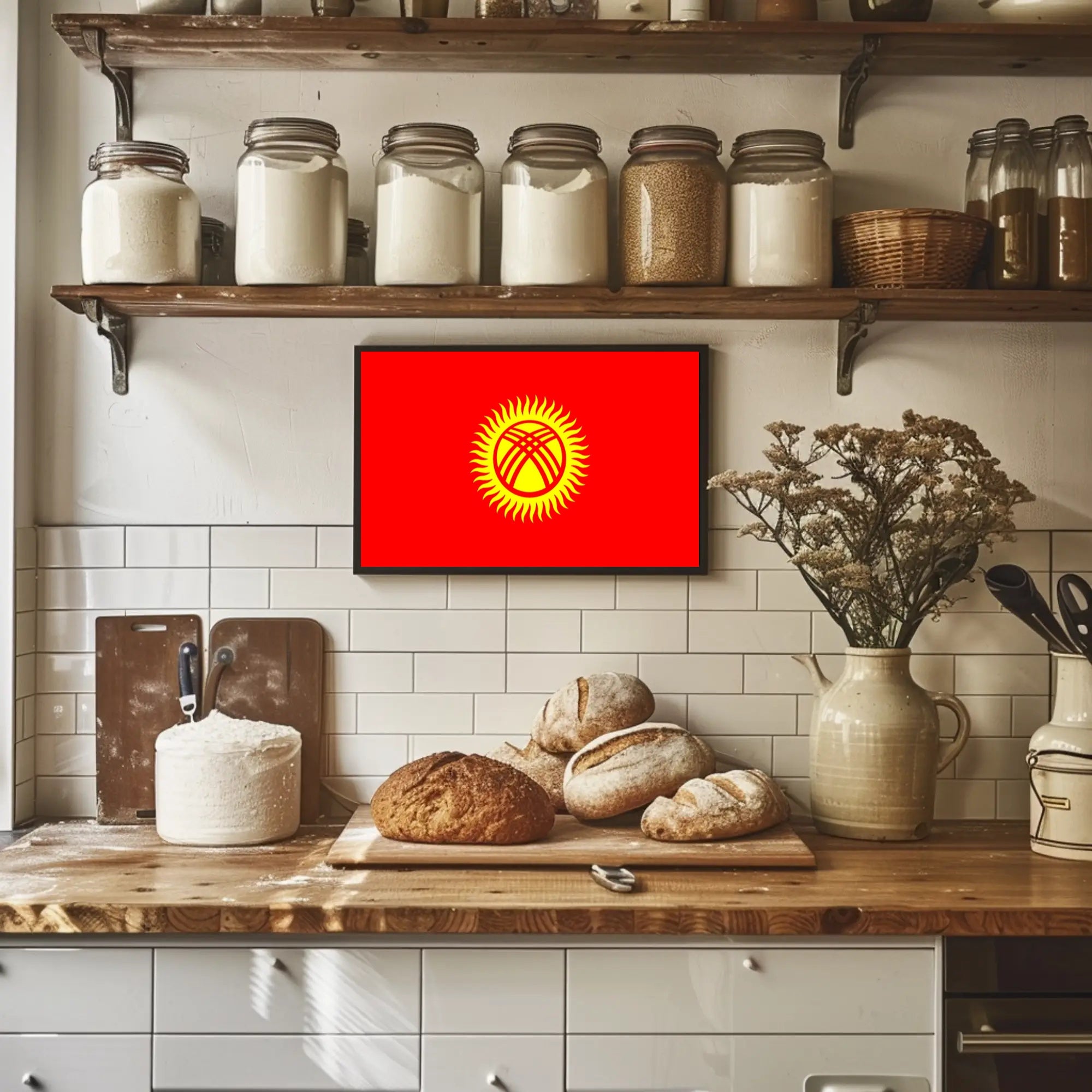 Kyrgyzstan Flag Art: National Pride Country Flag Poster PosterGoat