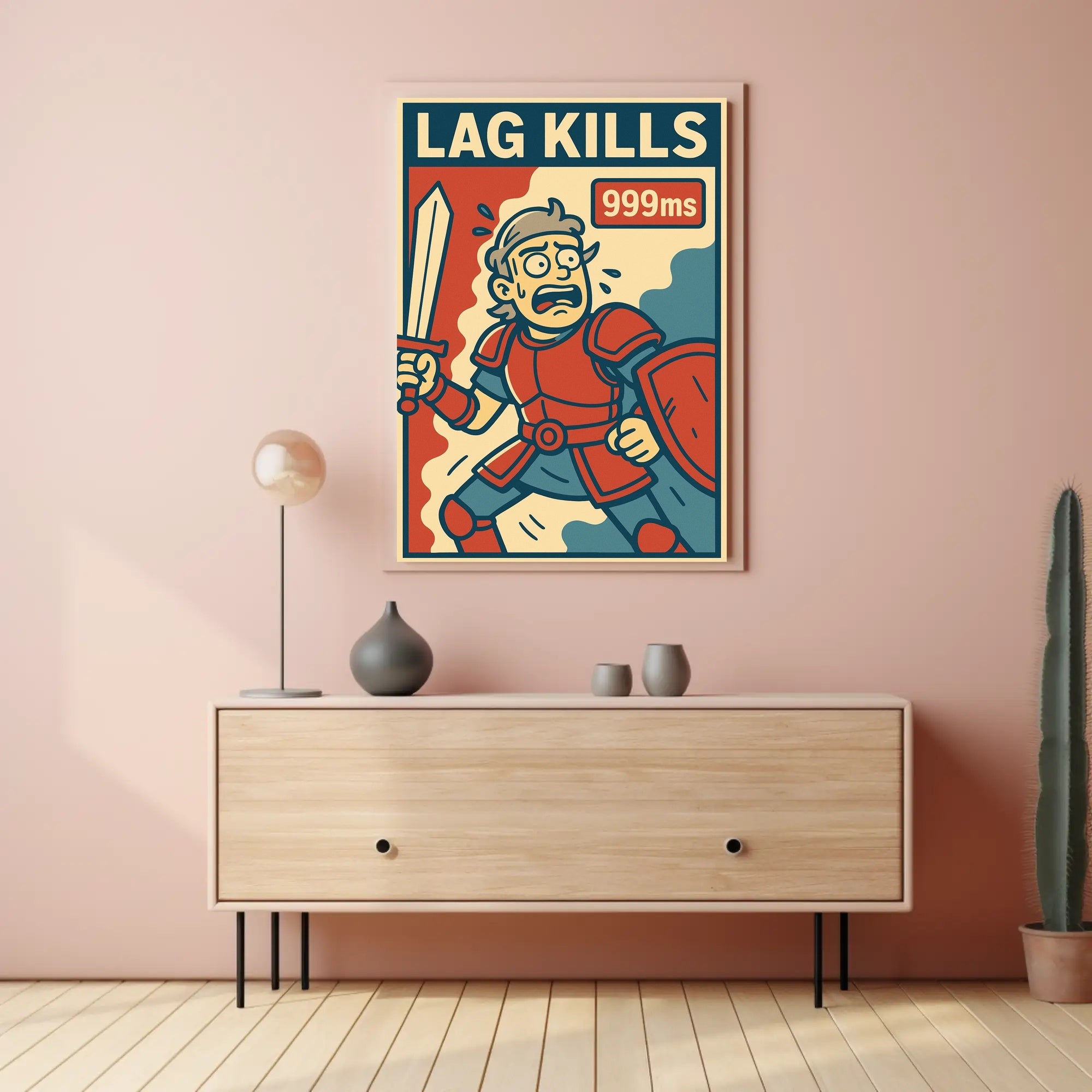 LAG KILLS Retro Gamer Pop Culture Poster PosterGoat