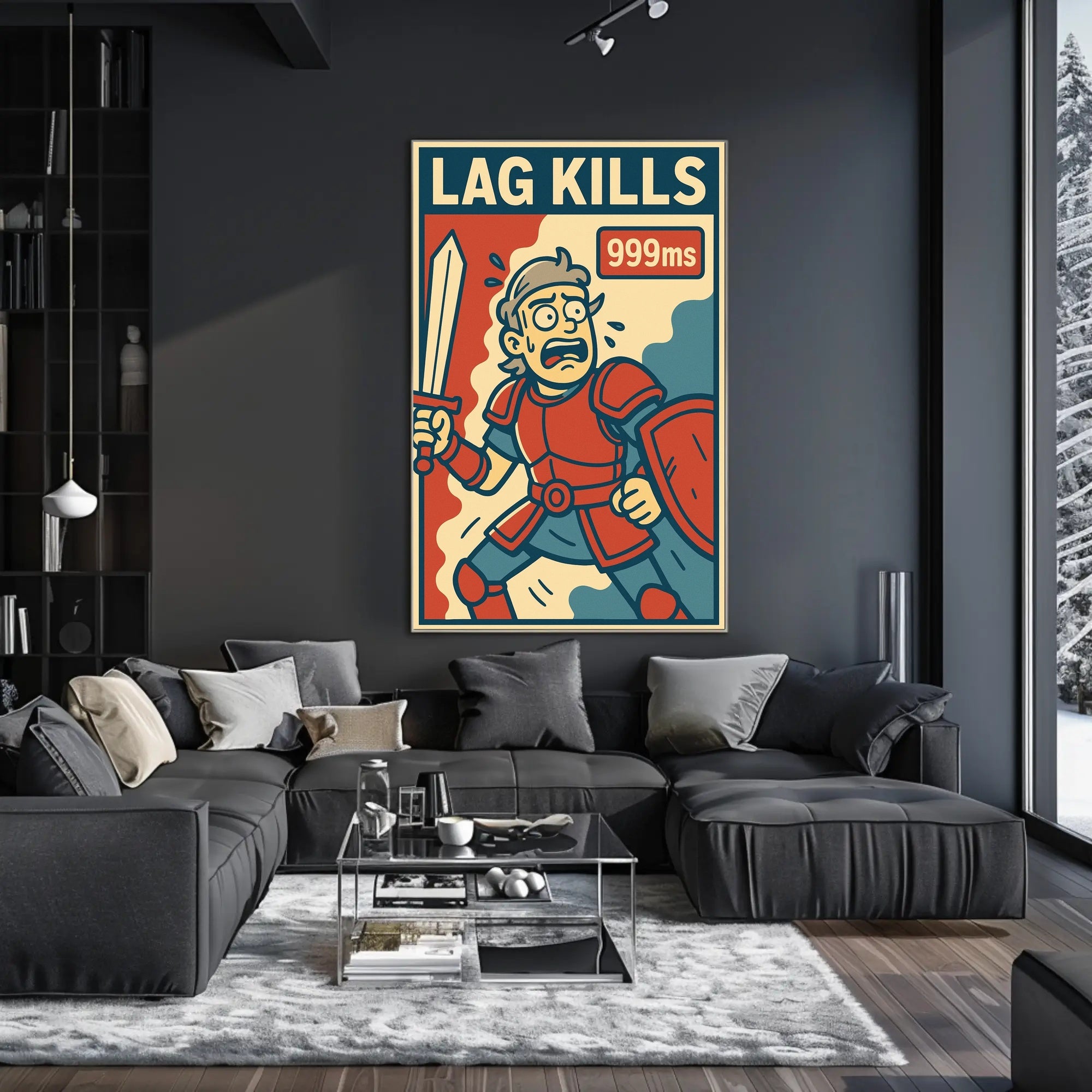 LAG KILLS Retro Gamer Pop Culture Poster PosterGoat