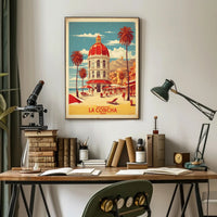 La Concha Beach Vintage Travel Poster PosterGoat
