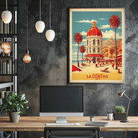 La Concha Beach Vintage Travel Poster PosterGoat