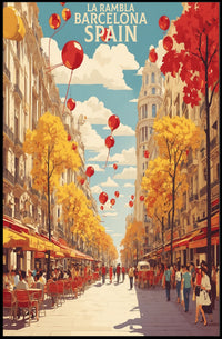La Rambla Barcelona Travel Poster PosterGoat