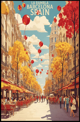 La Rambla Barcelona Travel Poster PosterGoat