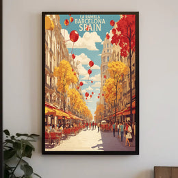 La Rambla Barcelona Travel Poster PosterGoat