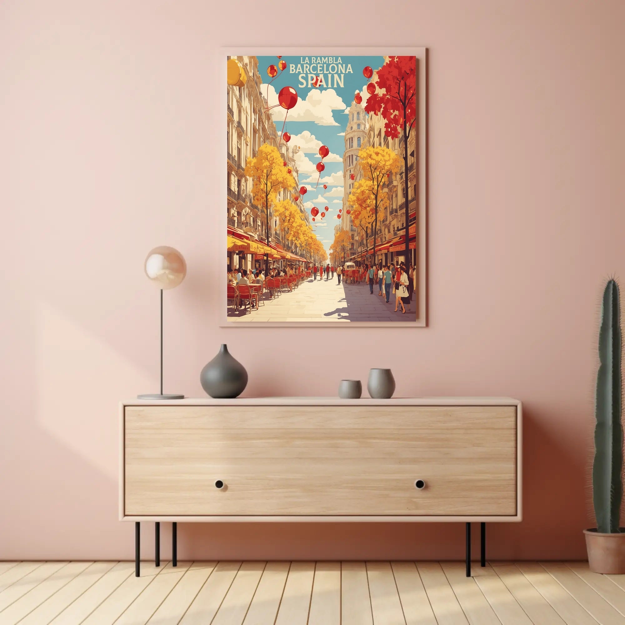 La Rambla Barcelona Travel Poster PosterGoat