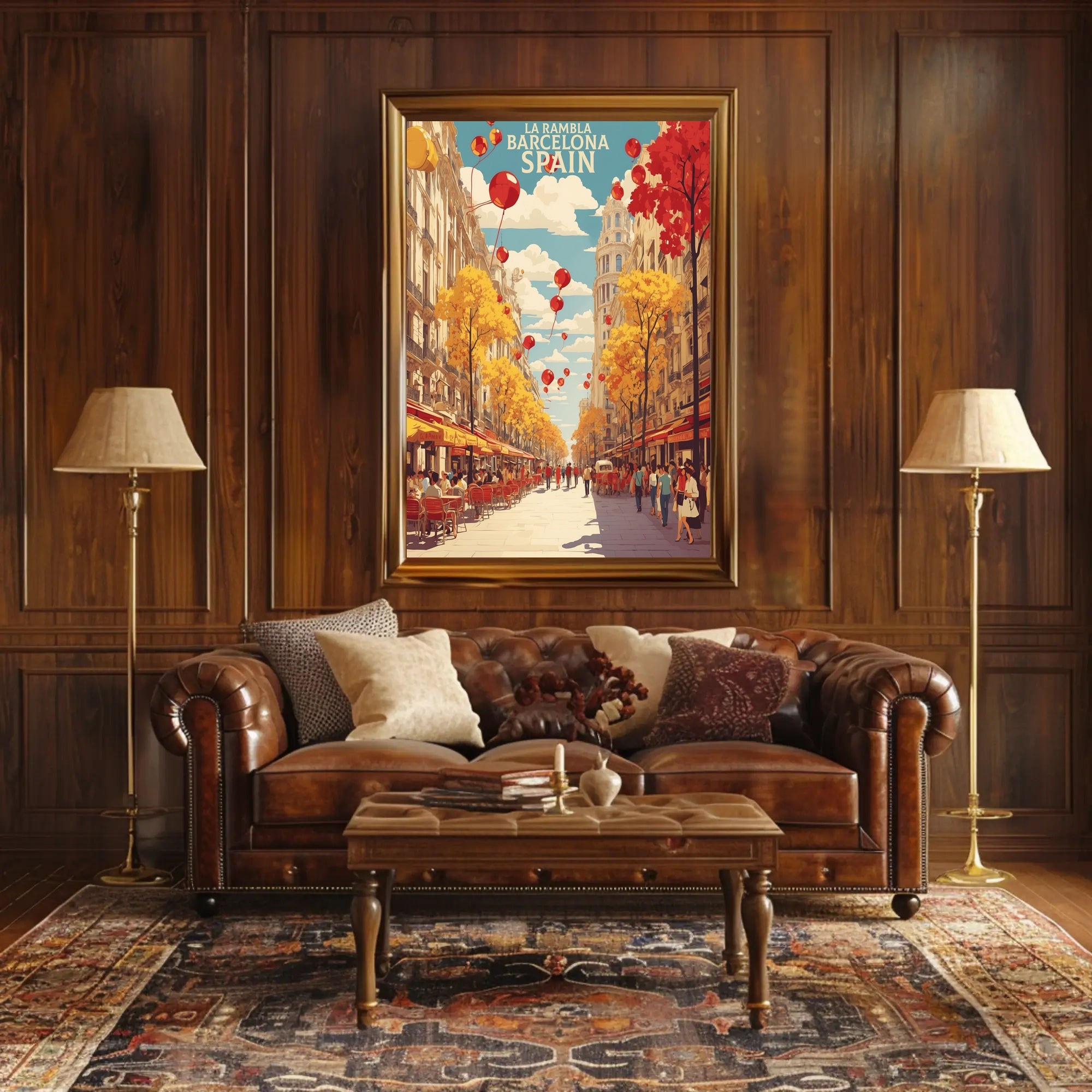 La Rambla Barcelona Travel Poster PosterGoat