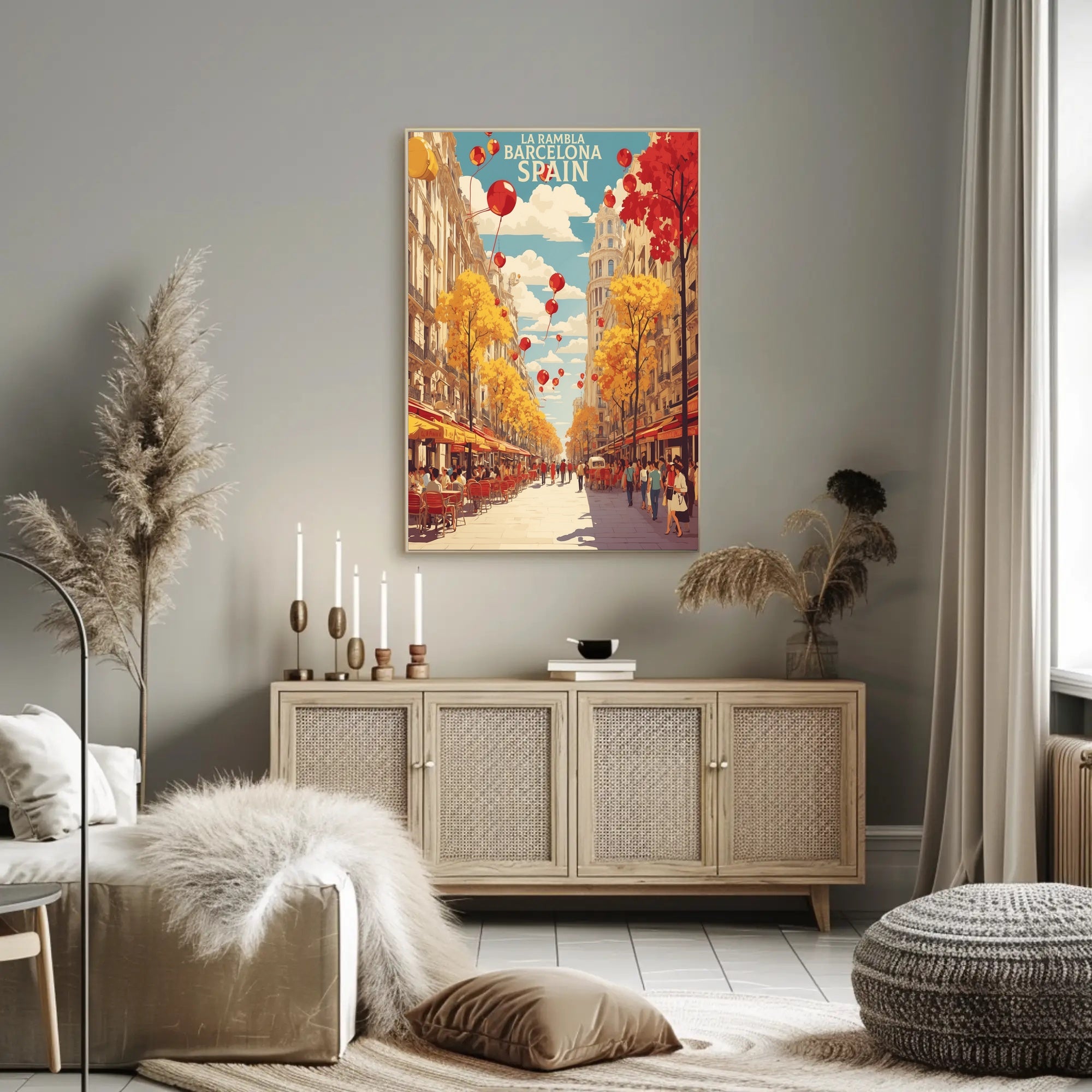 La Rambla Barcelona Travel Poster PosterGoat