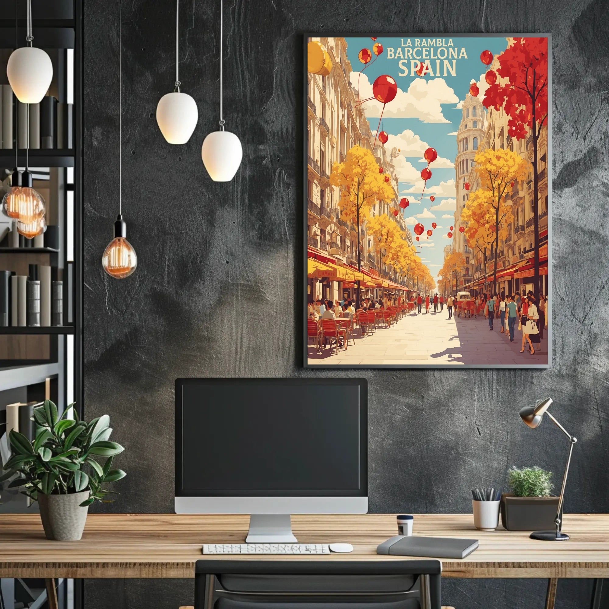 La Rambla Barcelona Travel Poster PosterGoat